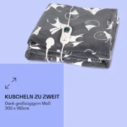 Dr. Watson XXL Heizdecke 3 Stufen Waschbar 200x180cm Coral Fleece -Klarstein 10035503 de 0005 logo