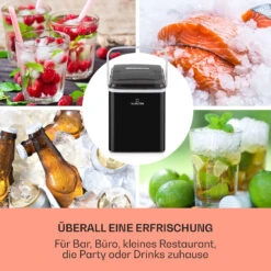 Arctic Porter Eiswürfelmaschine Bullet-Eis 12kg/24h Edelstahl -Klarstein 10035553 de 0003 usp