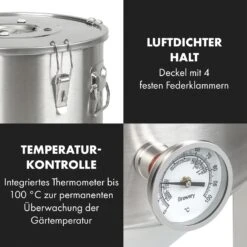 Gärkeller Pro XL Fermentierkessel 60 Liter Ablassventil 304-Edelstahl -Klarstein 10035622 de 0007 logo