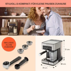 Arabica Comfort Espressomaschine 1350W 20 Bar 1,8l Touch-Bedienfeld 11 Arabica Comfort Espressomaschine 1350W 20 Bar 1,8l Touch-Bedienfeld -Klarstein 10035655 de 0005 usp