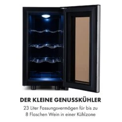 Reserva 8 Slim Uno Weinkühlschrank 8 Flaschen 23 Liter Edelstahl -Klarstein 10035861 de 0003 logo