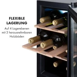 Reserva 8 Uno Weinkühlschrank 23 Ltr 8 Fl 11-18 °C 26 DB Edelstahl -Klarstein 10035864 de 0007 logo