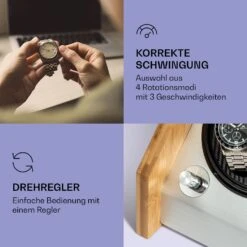 Garonne 2 Uhrenbeweger 1 Drehteller 2 Uhren 3 Speeds 4 Modi Bambus -Klarstein 10036041 de 0003 logo