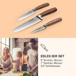 Kishiko Messerset Damaszener-Stahl 3-teilig Extra Scharf Rosenholz -Klarstein 10036060 de 0003 logo