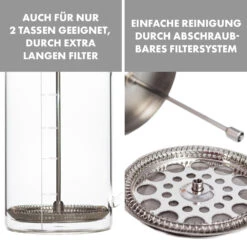 Glaswerk Ristretto French Press 1 Liter Borosilikatglas Edelstahl Walnussholz -Klarstein 10036368 de 0006 logo