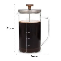 Glaswerk Ristretto French Press 1 Liter Borosilikatglas Edelstahl Walnussholz -Klarstein 10036368 yy 0008 logo