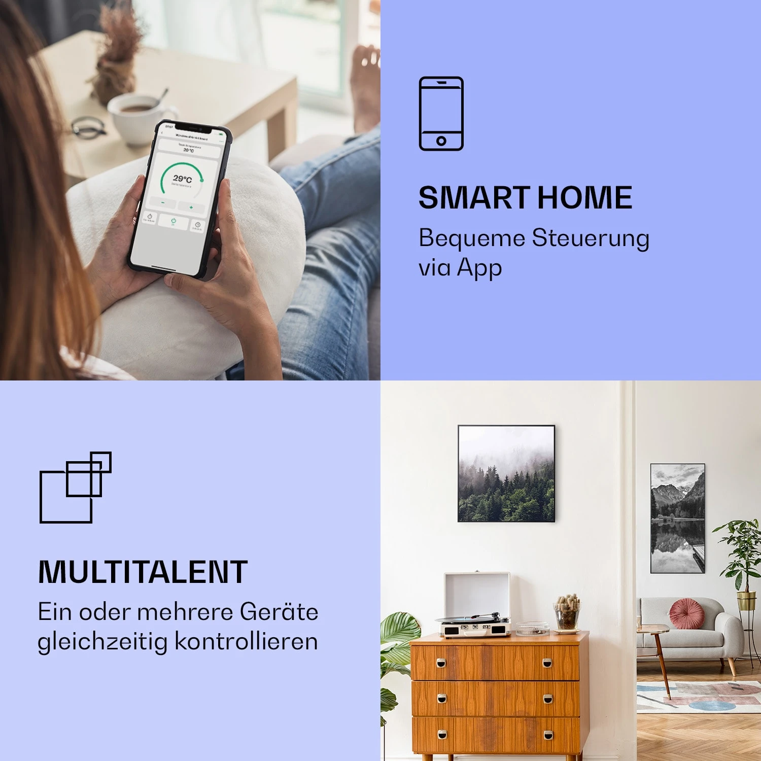 Wonderwall Air Art Smart Infrarotheizung Wald 60x60cm 350W 2 Wonderwall Air Art Smart Infrarotheizung Wald 60x60cm 350W – Bild 2