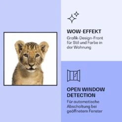 Wonderwall Air Art Smart Infrarotheizung Löwe 60x60cm 350W -Klarstein 10037833 de 0006 logo