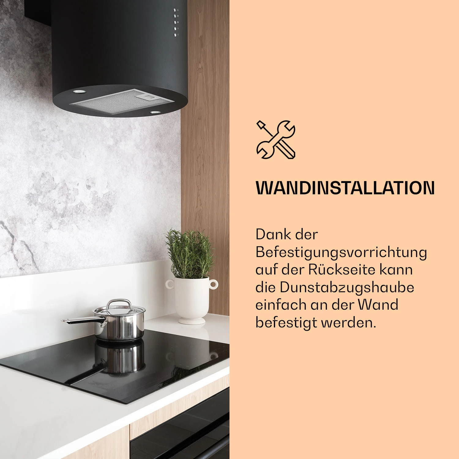 Barella Dunstabzugshaube 35,5 X 93,5 X 43 Cm Umluft 557 M³/h LED Aktivkohlefilter 2 Barella Dunstabzugshaube 35,5 X 93,5 X 43 Cm Umluft 557 M³/h LED Aktivkohlefilter – Bild 2