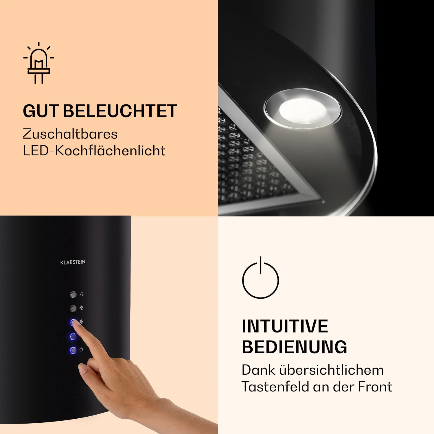 Barella Dunstabzugshaube 35,5 X 93,5 X 43 Cm Umluft 557 M³/h LED Aktivkohlefilter 3 Barella Dunstabzugshaube 35,5 X 93,5 X 43 Cm Umluft 557 M³/h LED Aktivkohlefilter – Bild 3