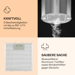 Barella Dunstabzugshaube 35,5 X 93,5 X 43 Cm Umluft 557 M³/h LED Aktivkohlefilter -Klarstein 10037864 de 0004 logo