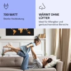 Wonderwall Air Art Smart Infrarotheizung Goldene Karte 120x60cm 700W -Klarstein 10037874 de 0005 logo