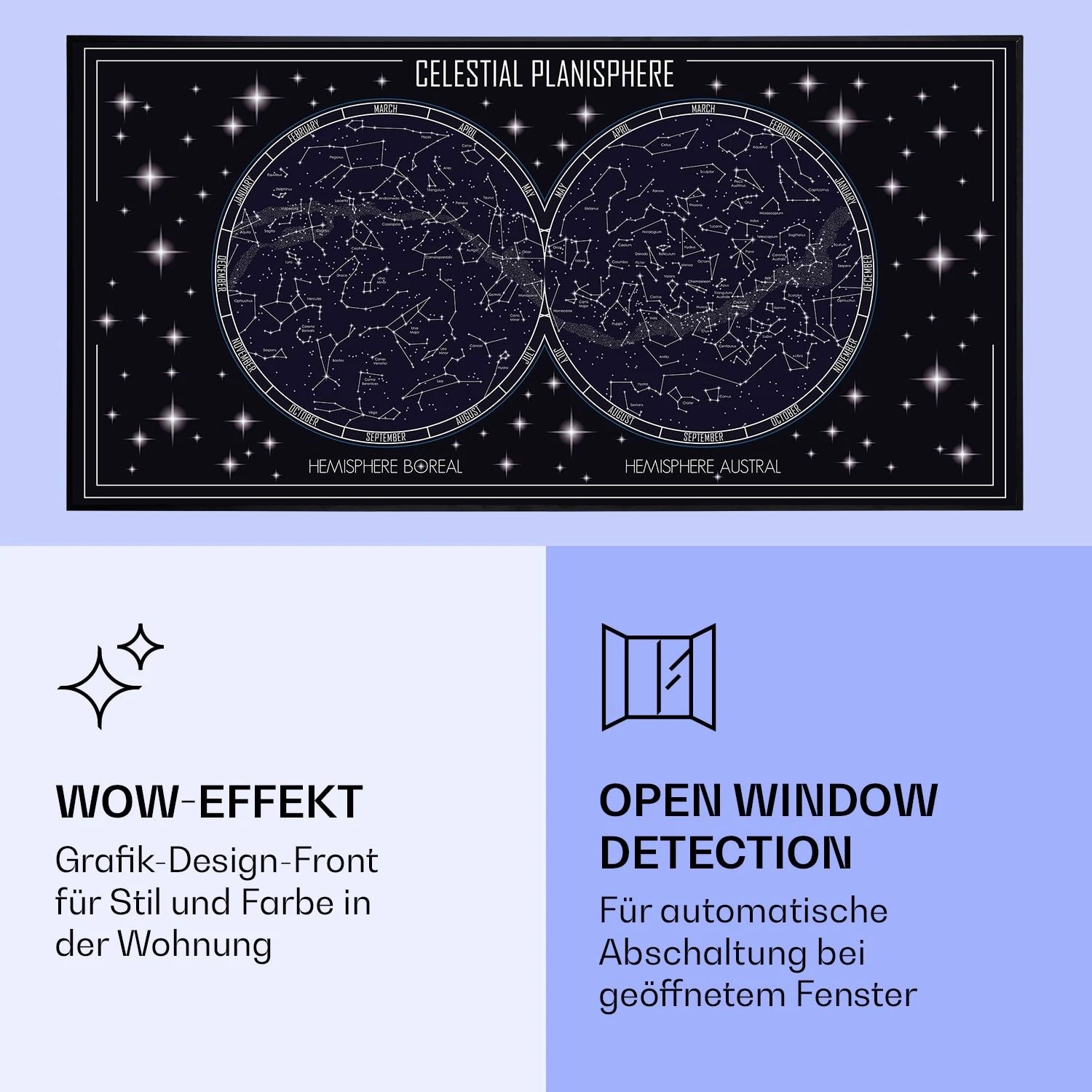 Wonderwall Air Art Smart Infrarotheizung Himmelskarte 120x60cm 700W 6 Wonderwall Air Art Smart Infrarotheizung Himmelskarte 120x60cm 700W – Bild 6