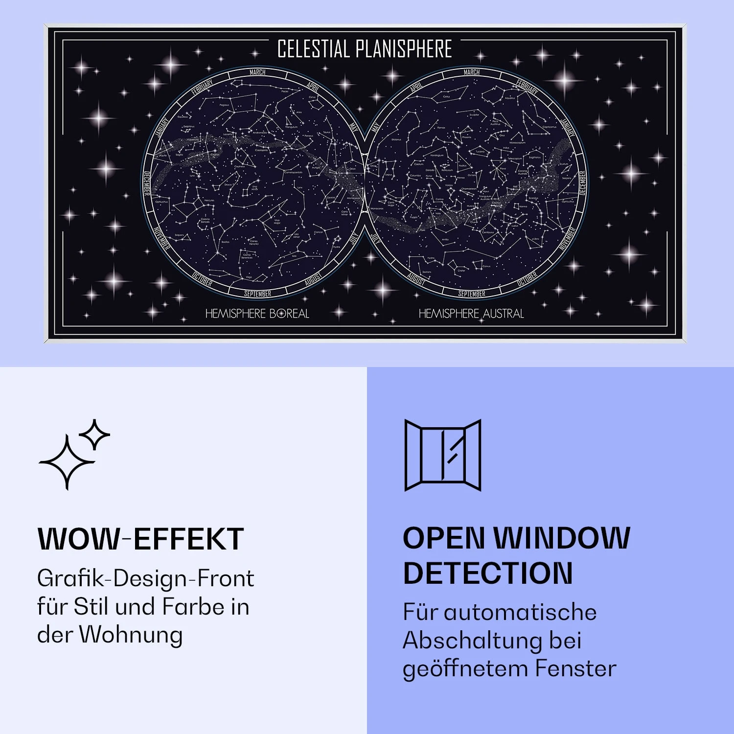 Wonderwall Air Art Smart Infrarotheizung Himmelskarte 120x60cm 700W 6 Wonderwall Air Art Smart Infrarotheizung Himmelskarte 120x60cm 700W – Bild 6