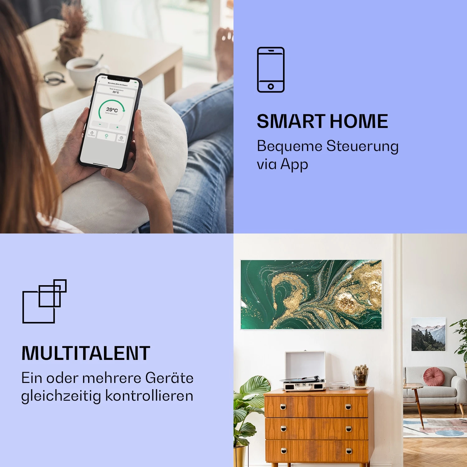 Wonderwall Air Art Smart Infrarotheizung Wirbel 120x60cm 700W 2 Wonderwall Air Art Smart Infrarotheizung Wirbel 120x60cm 700W – Bild 2