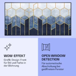 Wonderwall Air Art Smart Infrarotheizung Blaue Linie 120x60cm 700W -Klarstein 10037909 de 0006 logo