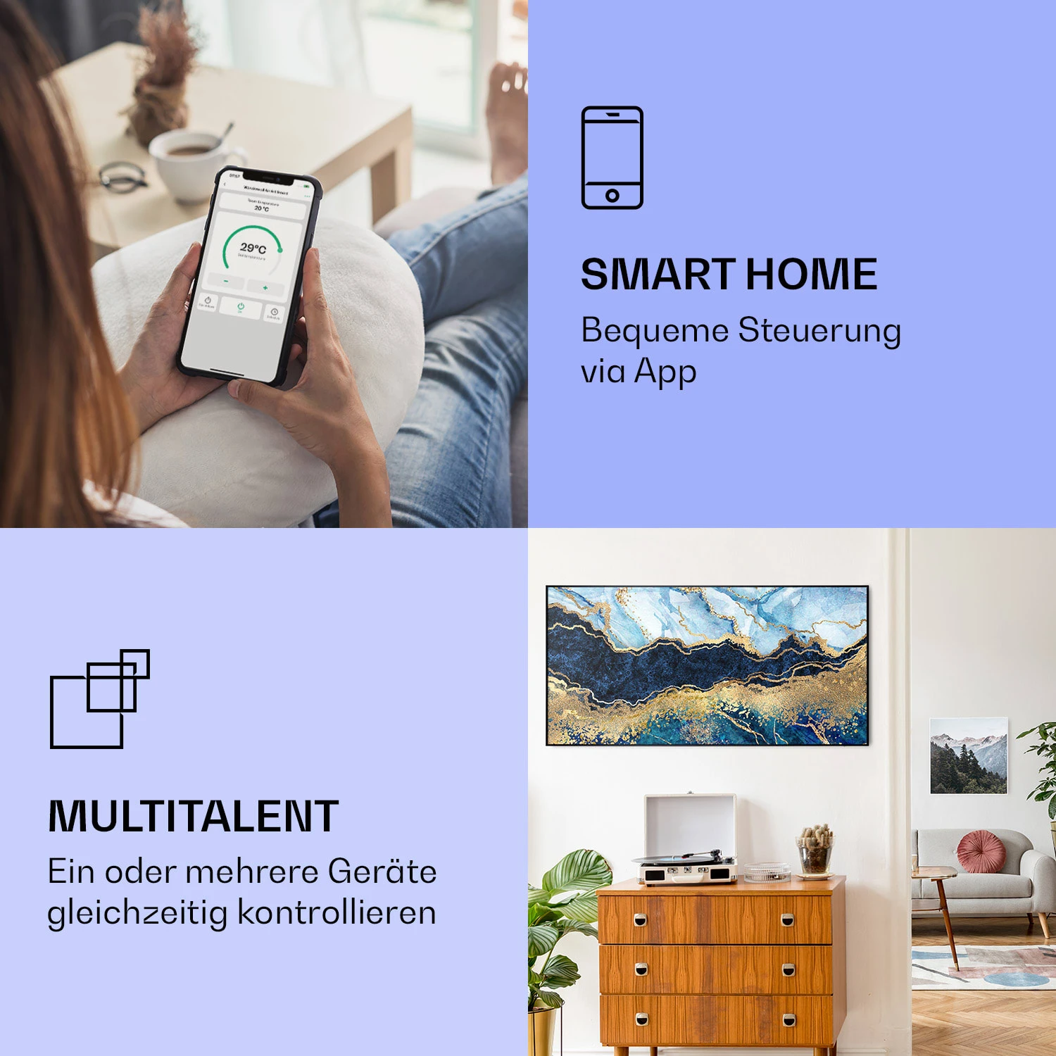 Wonderwall Air Art Smart Infrarotheizung Blauer Marmor 120x60cm 700W 2 Wonderwall Air Art Smart Infrarotheizung Blauer Marmor 120x60cm 700W – Bild 2