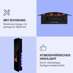 Klarstein Lamington Elektrokamin 2000 W LED-Flammen Heizlüfter Timer Ambientelicht -Klarstein 10038005 de 0003 logo