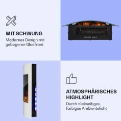 Klarstein Lamington Elektrokamin 2000 W LED-Flammen Heizlüfter Timer Ambientelicht 8 Klarstein Lamington Elektrokamin 2000 W LED-Flammen Heizlüfter Timer Ambientelicht -Klarstein 10038006 de 0003 logo