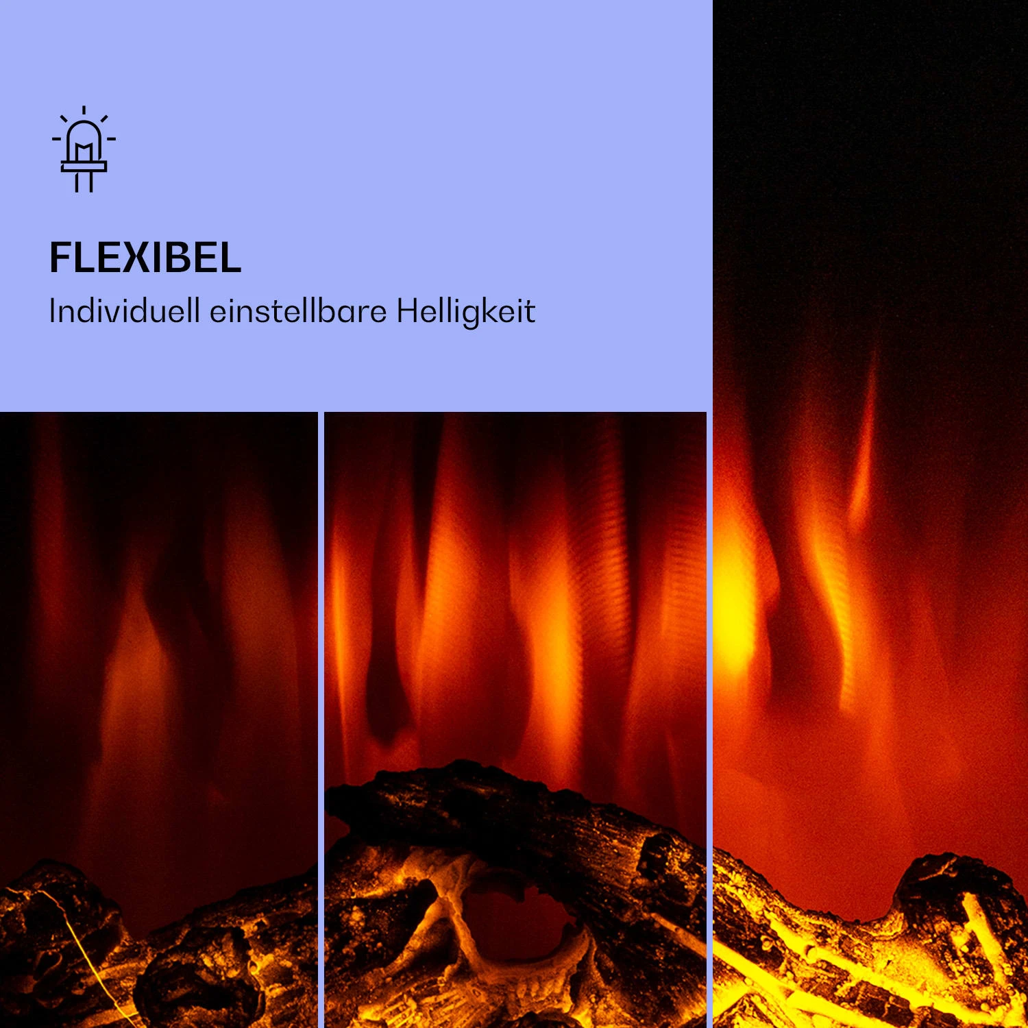 Klarstein Lamington Elektrokamin 2000 W LED-Flammen Heizlüfter Timer Ambientelicht 4 Klarstein Lamington Elektrokamin 2000 W LED-Flammen Heizlüfter Timer Ambientelicht – Bild 4