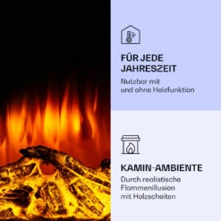 Klarstein Lamington Elektrokamin 2000 W LED-Flammen Heizlüfter Timer Ambientelicht 11 Klarstein Lamington Elektrokamin 2000 W LED-Flammen Heizlüfter Timer Ambientelicht -Klarstein 10038006 de 0006 logo