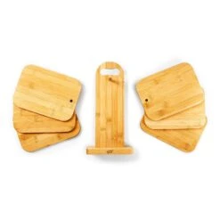 6er-Set Bambus-Frühstücksbrett Mit Ständer 22 X 0,9 X 16 Cm (BxHxT) Pflegeleicht -Klarstein 10038024 yy 0006 logo