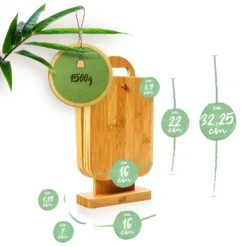 6er-Set Bambus-Frühstücksbrett Mit Ständer 22 X 0,9 X 16 Cm (BxHxT) Pflegeleicht -Klarstein 10038024 yy 0007 logo