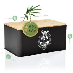 Stigby 2-in-1 Brotkasten Mit Schneidebrett Metallblech Bambus -Klarstein 10038084 yy 0007 logo