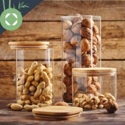 Eckiges Glas Mit Bambusdeckel Luftdicht Silikonring 6x25x6 Cm 500 Ml -Klarstein 10038105 yy 0004 logo