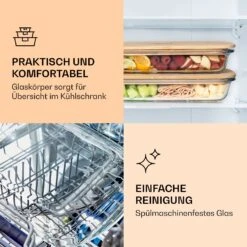Aufschnittbox Mit Deckel 1,6 Liter 2er Set Glas Bambus Hitzebeständig -Klarstein 10038231 de 0004 logo