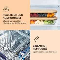 Aufschnittbox Mit Deckel 1 Liter 2er Set Glas Bambus Hitzebeständig -Klarstein 10038232 de 0004 logo