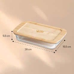 Aufschnittbox Mit Deckel 1 Liter 2er Set Glas Bambus Hitzebeständig -Klarstein 10038232 de 0006 logo