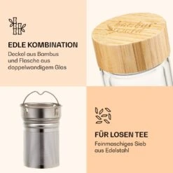 Teeflasche Mit Deckel Und Sieb 500 Ml Doppelwandiges Glas Bambus Hülle 9 Teeflasche Mit Deckel Und Sieb 500 Ml Doppelwandiges Glas Bambus Hülle -Klarstein 10038238 de 0003 logo