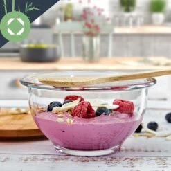 Glasschüssel 2200 Ml Bambusdeckel Verschließbar BPA-frei Größe L -Klarstein 10038270 yy 0007 logo