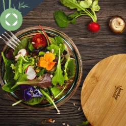 Glasschüssel 865 Ml Bambusdeckel Verschließbar BPA-frei Größe S -Klarstein 10038272 yy 0006 logo