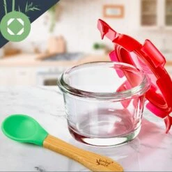 Babygläser 6er-Set Bunte Deckel Luftdichter Verschluss Geschmacksecht 12 Babygläser 6er-Set Bunte Deckel Luftdichter Verschluss Geschmacksecht -Klarstein 10038298 yy 0005 logo