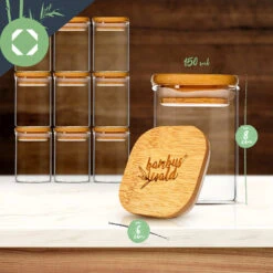Eckige Gläser Bambusdeckel 10 Stück Je 150 Ml Luftdicht 15 Eckige Gläser Bambusdeckel 10 Stück Je 150 Ml Luftdicht -Klarstein 10038300 yy 0008 logo