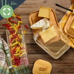 Glas-Käseglocke Bambusboden Luftdicht Geschmacksneutral Spülmaschinenfest -Klarstein 10038309 yy 0005 logo