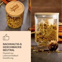 Gewürzgläser Bambusdeckel 10 Stück Je 150 Ml Luftdicht Stapelbar -Klarstein 10038311 de 0007 logo