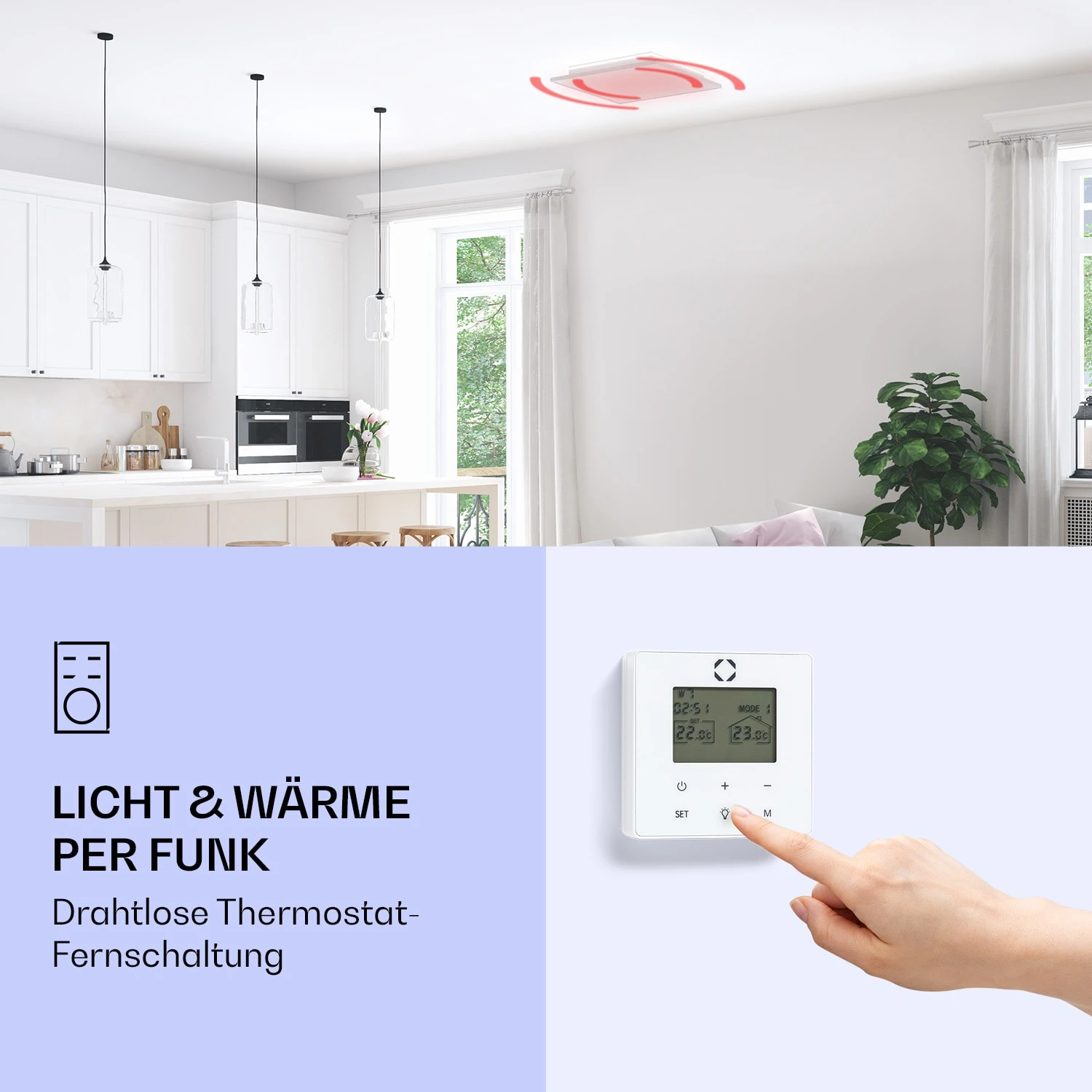 Wondersky Decken-Infrarotheizstrahler 350W 60 X 6,5 X 60 Cm (BxHxT) IP44 2 Wondersky Decken-Infrarotheizstrahler 350W 60 X 6,5 X 60 Cm (BxHxT) IP44 – Bild 2