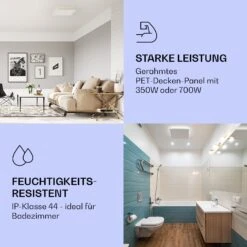 Wondersky Decken-Infrarotheizstrahler 350W 60 X 6,5 X 60 Cm (BxHxT) IP44 12 Wondersky Decken-Infrarotheizstrahler 350W 60 X 6,5 X 60 Cm (BxHxT) IP44 -Klarstein 10038378 de 0005 logo