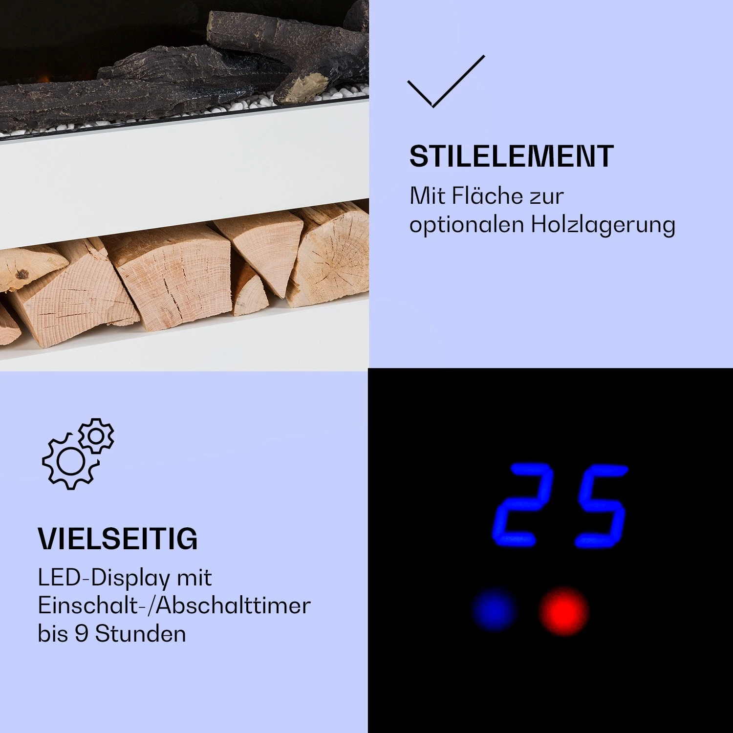 Studio Light & Fire 3 Smart Kamin 1000/2000W MDF WiFi-Steuerung 4 Studio Light & Fire 3 Smart Kamin 1000/2000W MDF WiFi-Steuerung – Bild 4