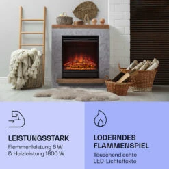 Fort Rock Elektrokamin 1800 W Heizfunktion 10 Bis 30 °C Fernbedienung -Klarstein 10038396 de 0004 logo
