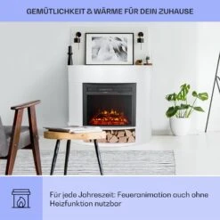 Loloru Elektrokamin Heizlüfter 900/1800W Wochentimer Fernbedienung -Klarstein 10038631 de 0004 usp