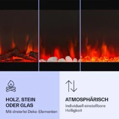 Galeras Elektrischer Wand- Und Einbaukamin 1800 W LED 3 Farben Timer -Klarstein 10038687 de 0004 logo