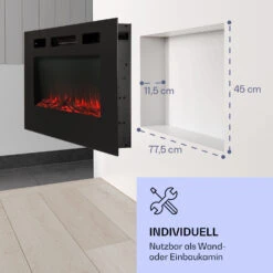 Galeras Elektrischer Wand- Und Einbaukamin 1800 W LED 3 Farben Timer -Klarstein 10038687 de 0005 logo