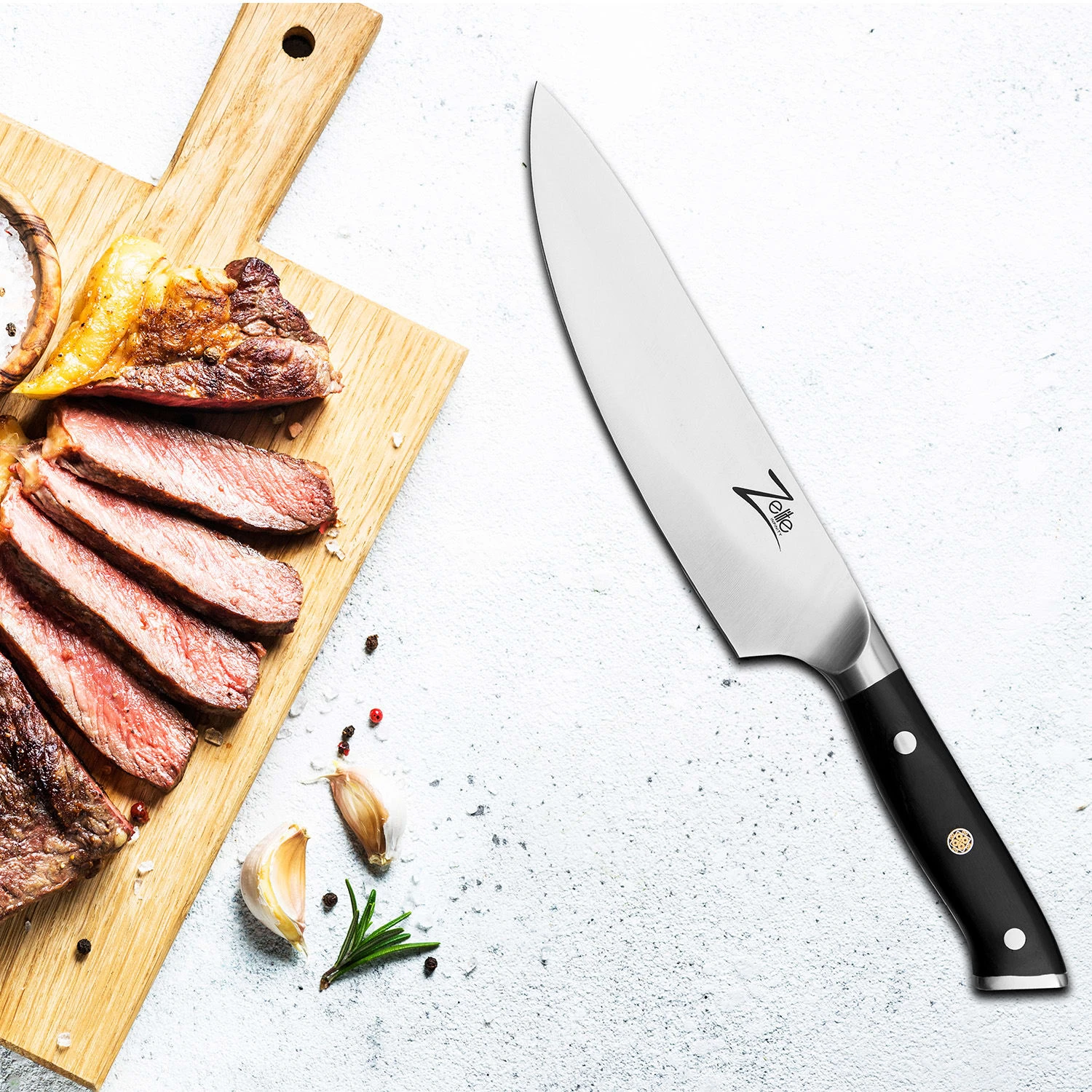 Alpha-Royal German 8" Kochmesser 56 HCR Edelstahl 6 Alpha-Royal German 8" Kochmesser 56 HCR Edelstahl – Bild 6