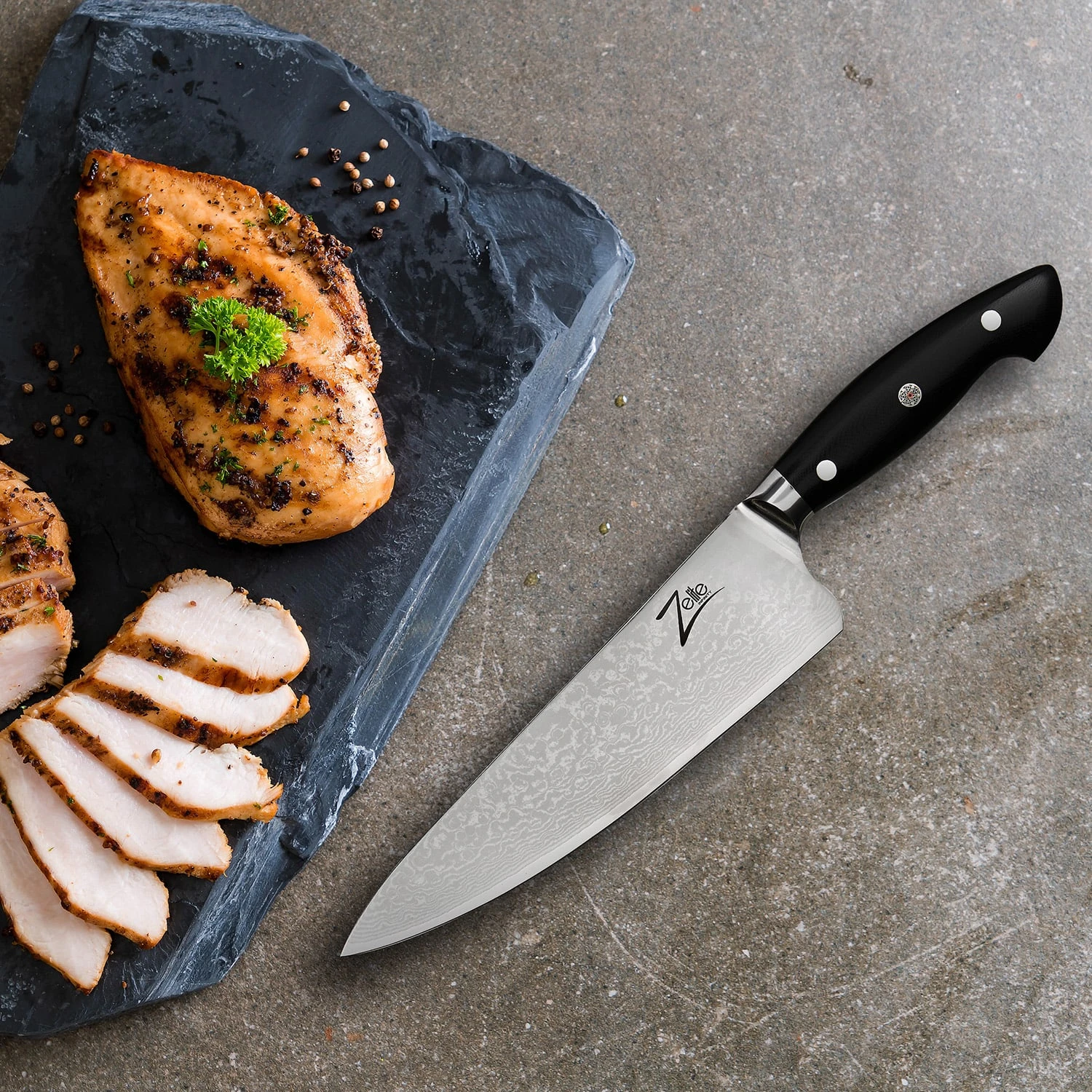 Executive-Plus Serie 8" Kochmesser 61 HRC Edelstahl 5 Executive-Plus Serie 8" Kochmesser 61 HRC Edelstahl – Bild 5