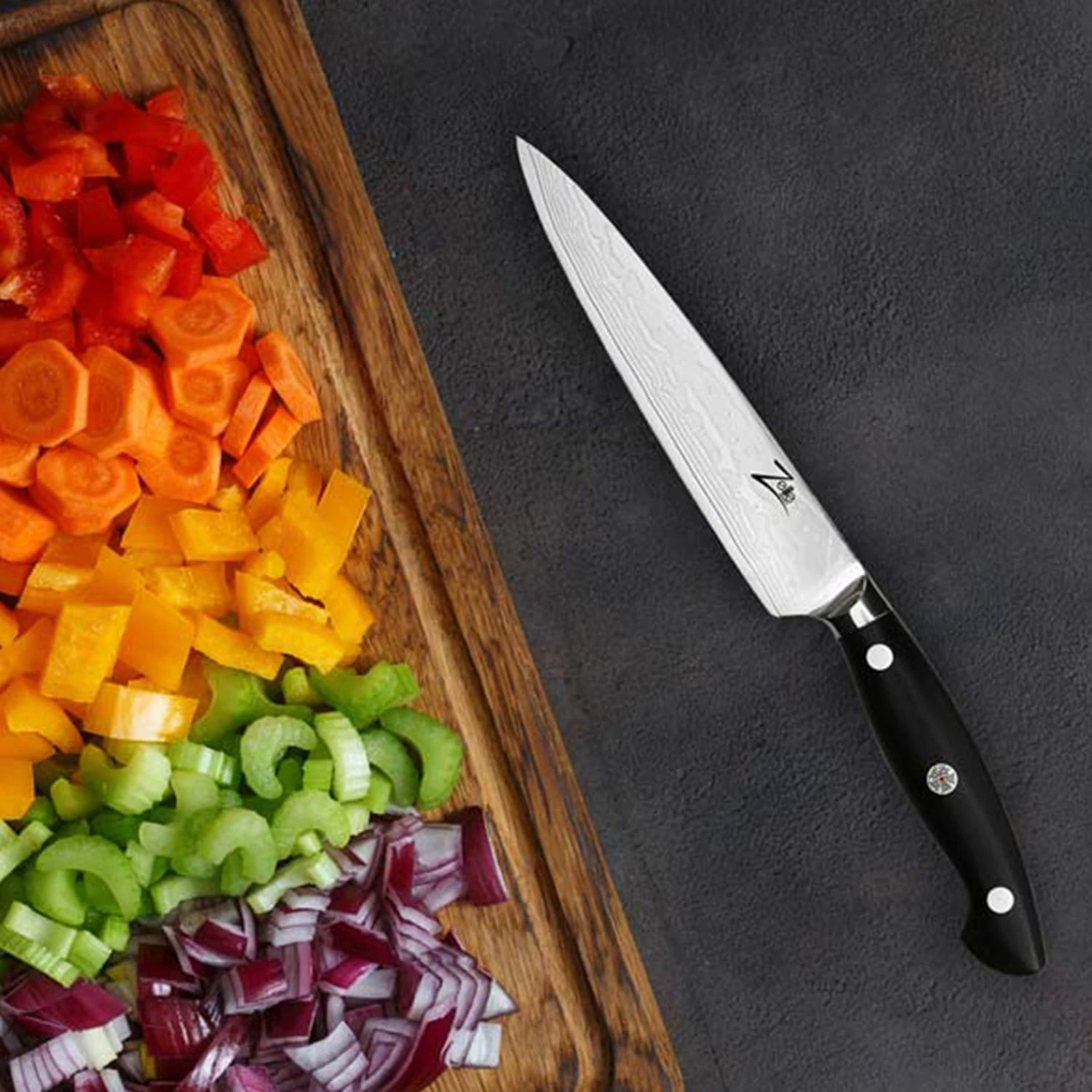 Executive-Plus Serie 6" Allzweckmesser 61 HRC Damaszenerstahl 4 Executive-Plus Serie 6" Allzweckmesser 61 HRC Damaszenerstahl – Bild 4