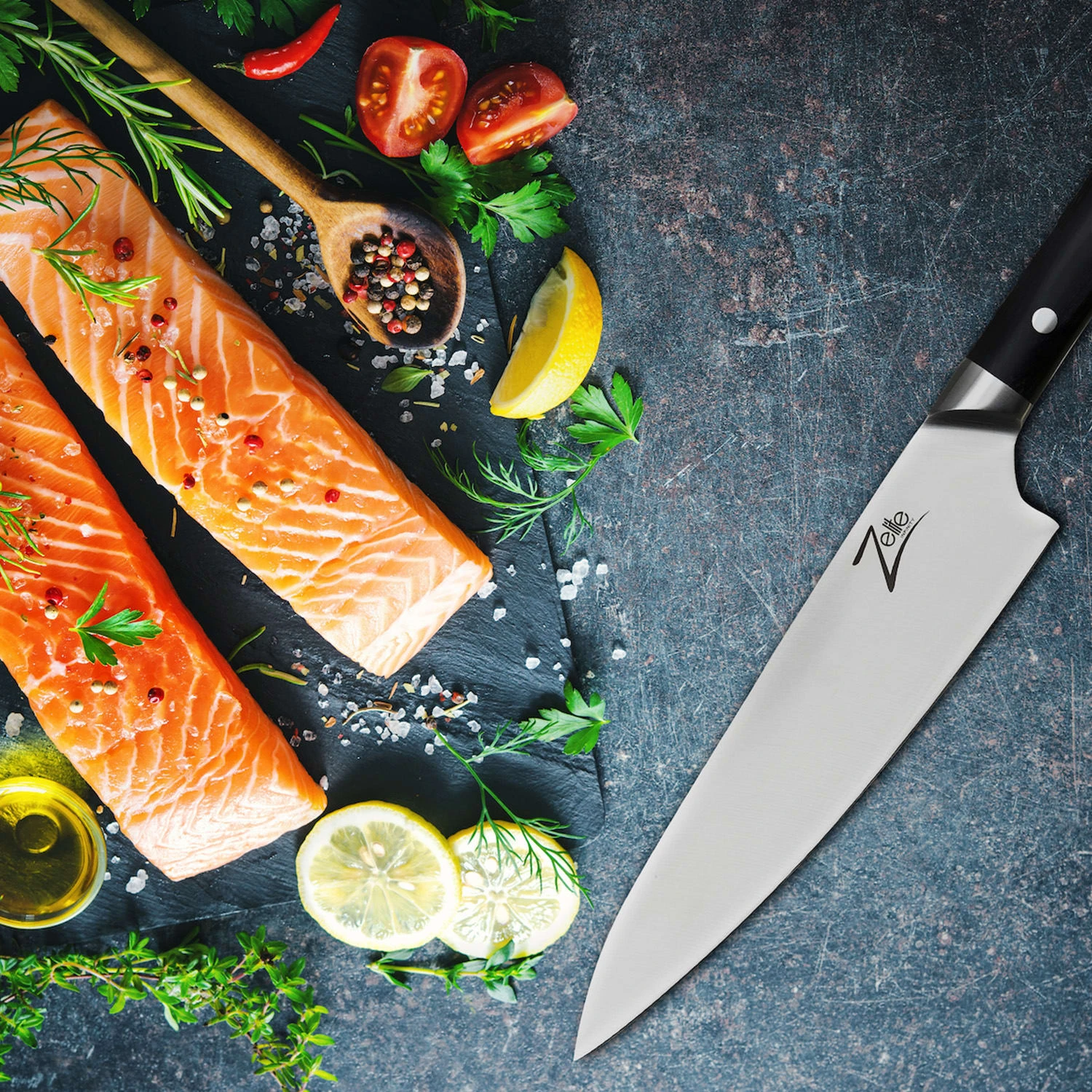 Razor-Edge Serie 8" Kochmesser 59 HRC Edelstahl 3 Razor-Edge Serie 8" Kochmesser 59 HRC Edelstahl – Bild 3